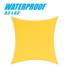 ColourTree 100% BLOCKAGE Waterproof 9.5' x 9.5' Sun Shade Sail Canopy  Square Yellow - Commercial Standard Heavy Duty - 220 GSM - 4 Years Warranty   
